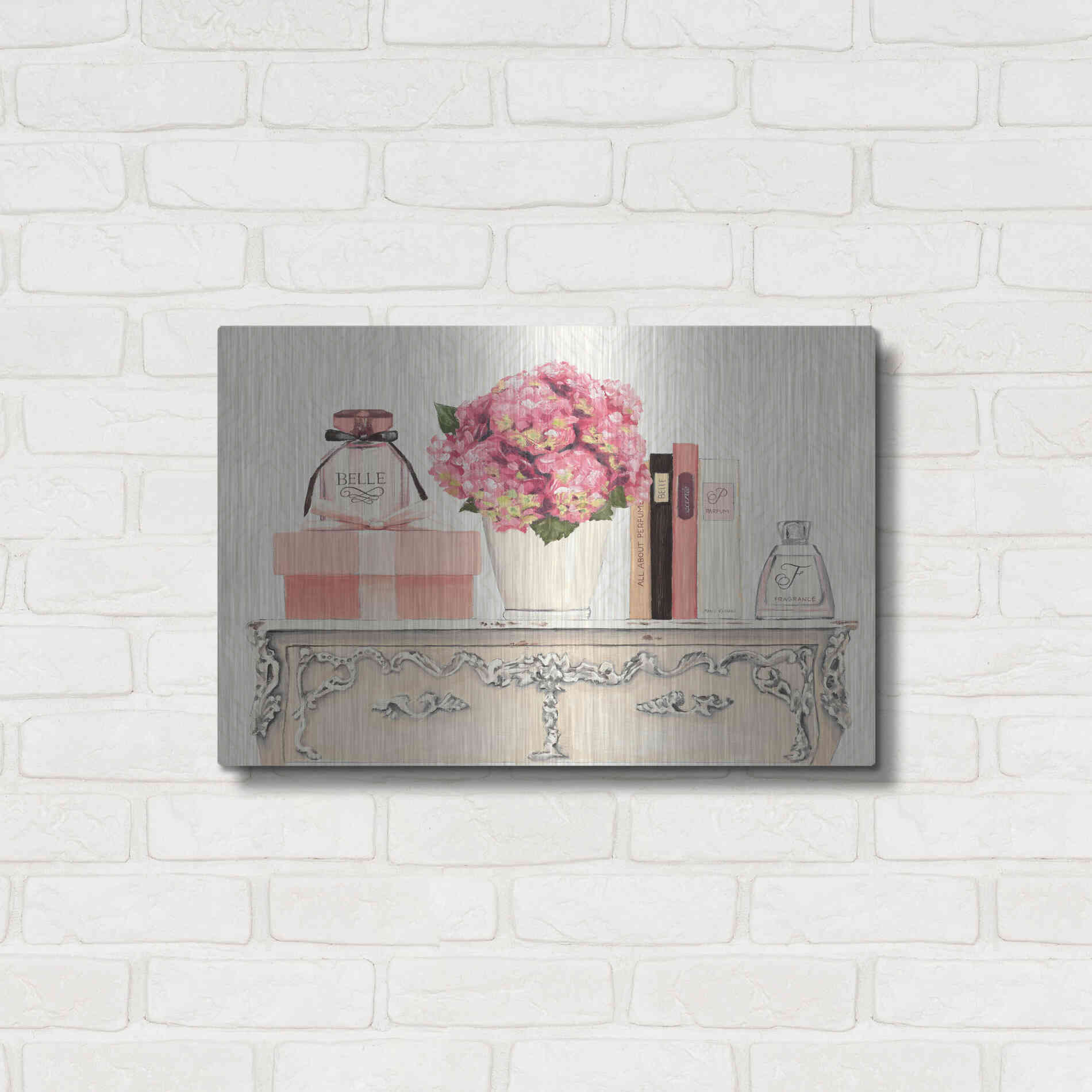 Luxe Metal Art 'Parfum Chic II' by Marco Fabiano, Metal Wall Art,24x16