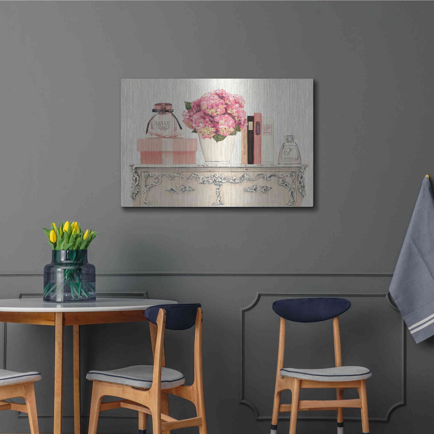 Luxe Metal Art 'Parfum Chic II' by Marco Fabiano, Metal Wall Art,36x24