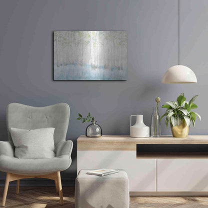 Luxe Metal Art 'Soft Birches' by James Wiens, Metal Wall Art,24x16