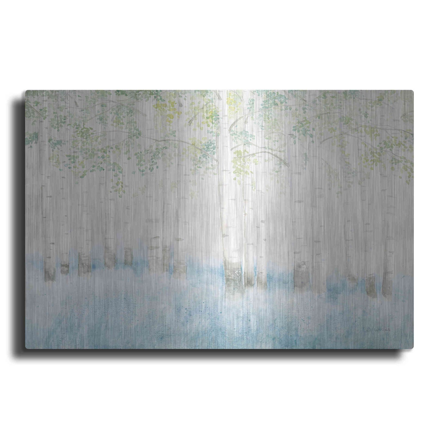 Luxe Metal Art 'Soft Birches' by James Wiens, Metal Wall Art