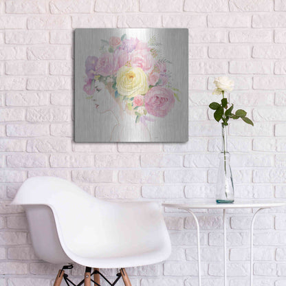 Luxe Metal Art 'Flowers in her Hair' by James Wiens, Metal Wall Art,24x24