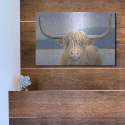 Luxe Metal Art 'Highland Cow' by James Wiens, Metal Wall Art,16x12