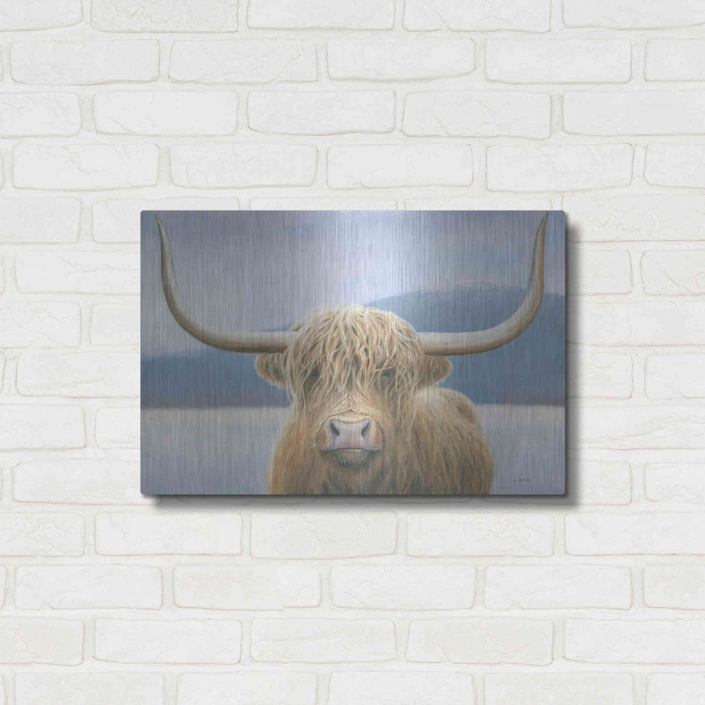 Luxe Metal Art 'Highland Cow' by James Wiens, Metal Wall Art,24x16