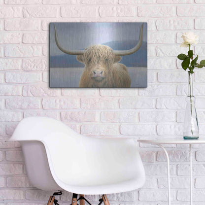 Luxe Metal Art 'Highland Cow' by James Wiens, Metal Wall Art,24x16