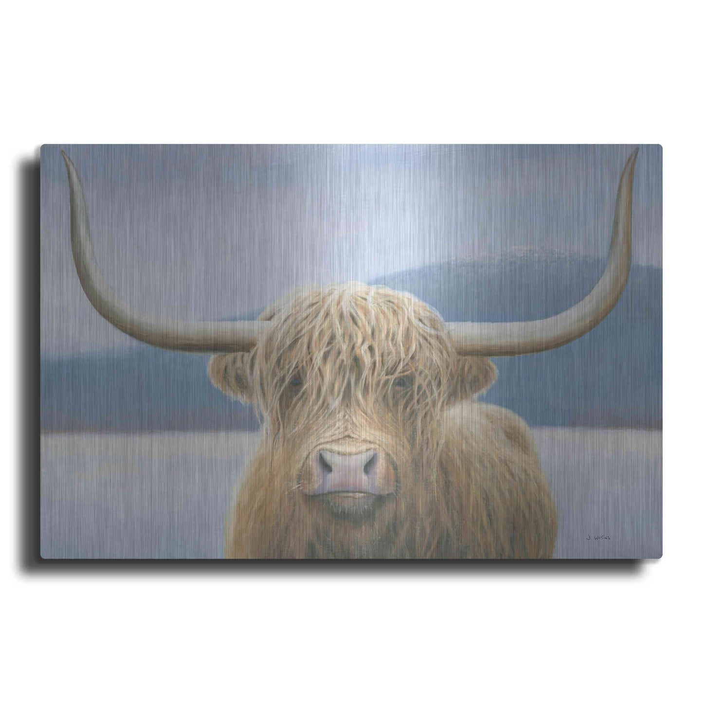 Luxe Metal Art 'Highland Cow' by James Wiens, Metal Wall Art