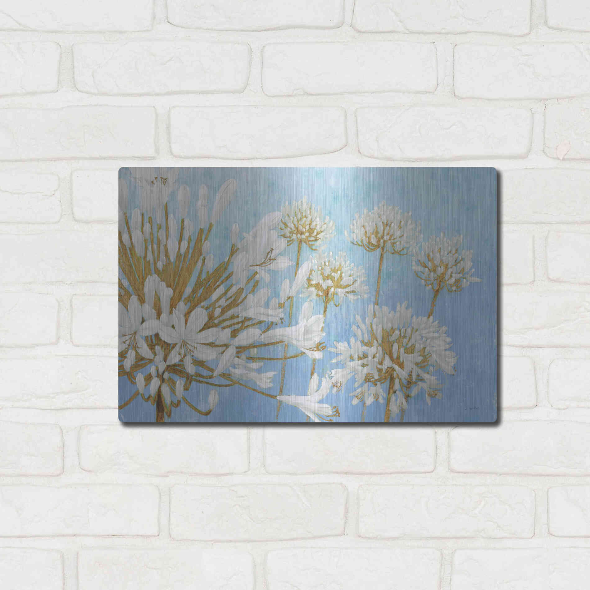 Luxe Metal Art 'Golden Spring' by James Wiens, Metal Wall Art,16x12