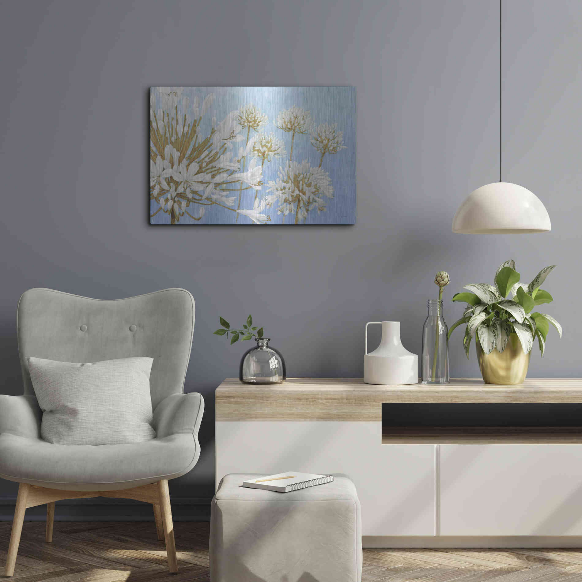 Luxe Metal Art 'Golden Spring' by James Wiens, Metal Wall Art,24x16