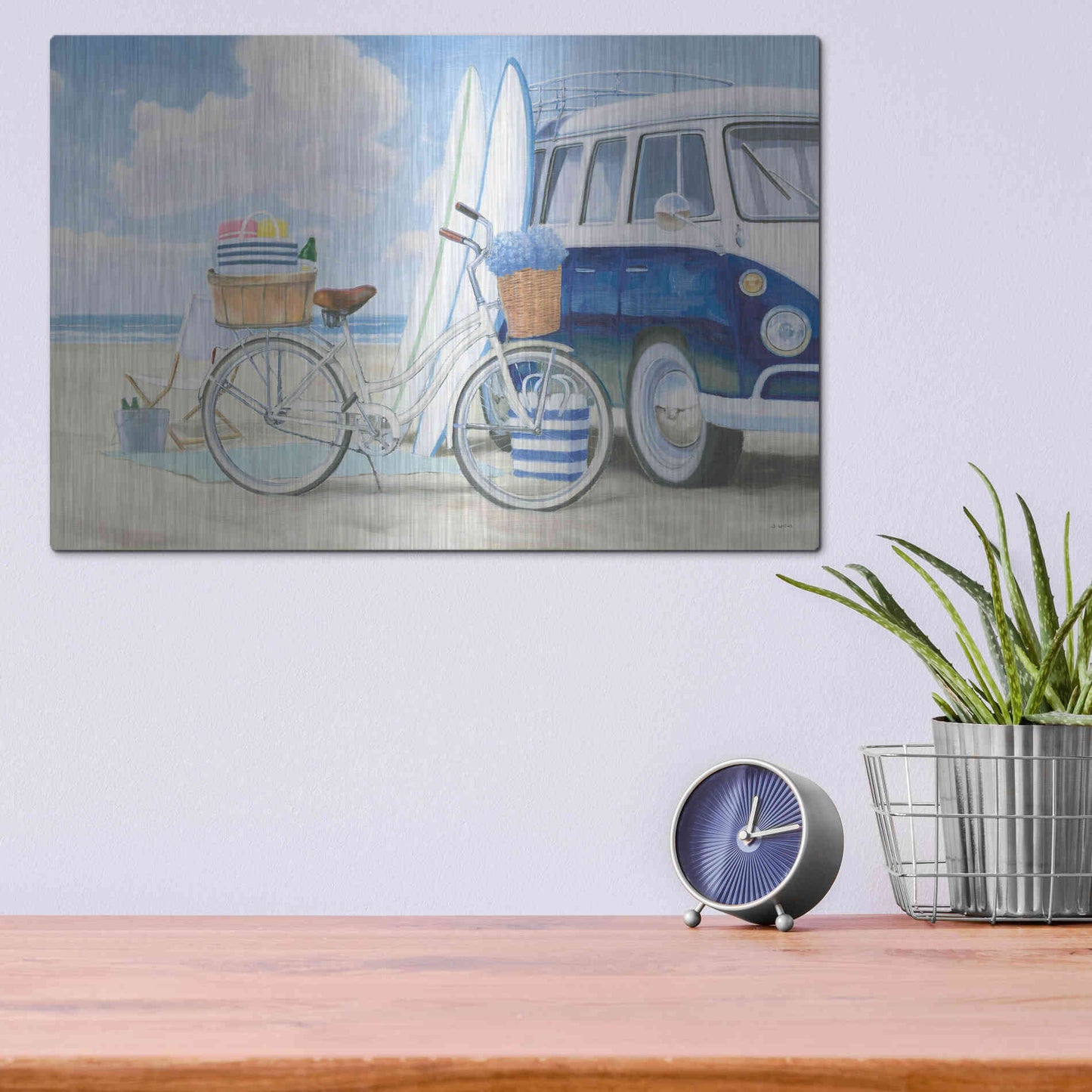 Luxe Metal Art 'Beach Time I' by James Wiens, Metal Wall Art,16x12