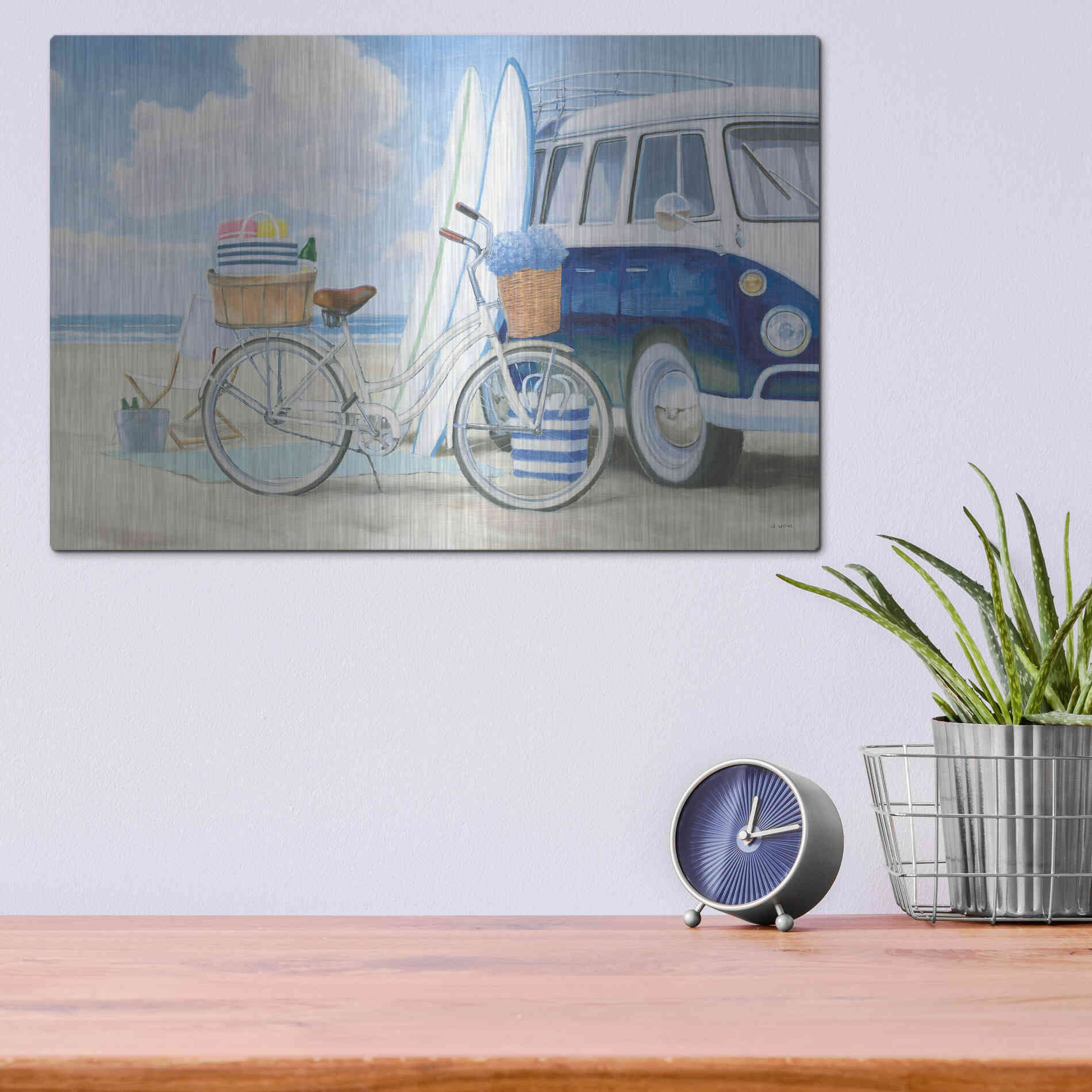 Luxe Metal Art 'Beach Time I' by James Wiens, Metal Wall Art,16x12