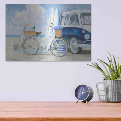 Luxe Metal Art 'Beach Time I' by James Wiens, Metal Wall Art,16x12