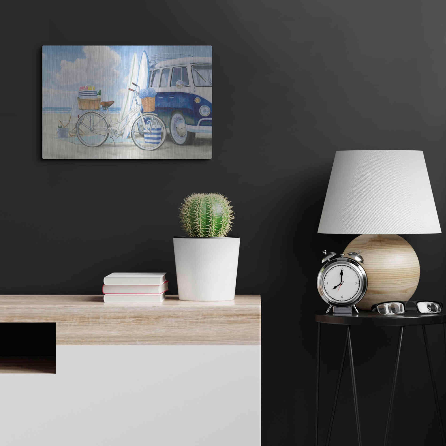 Luxe Metal Art 'Beach Time I' by James Wiens, Metal Wall Art,24x16