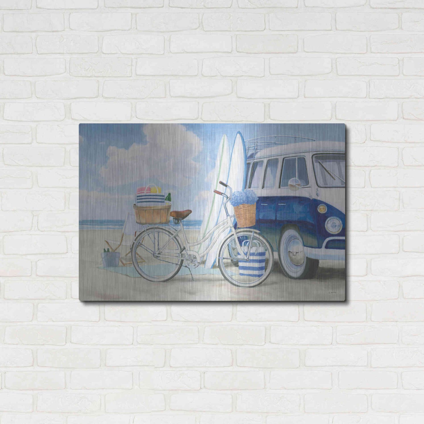 Luxe Metal Art 'Beach Time I' by James Wiens, Metal Wall Art,36x24