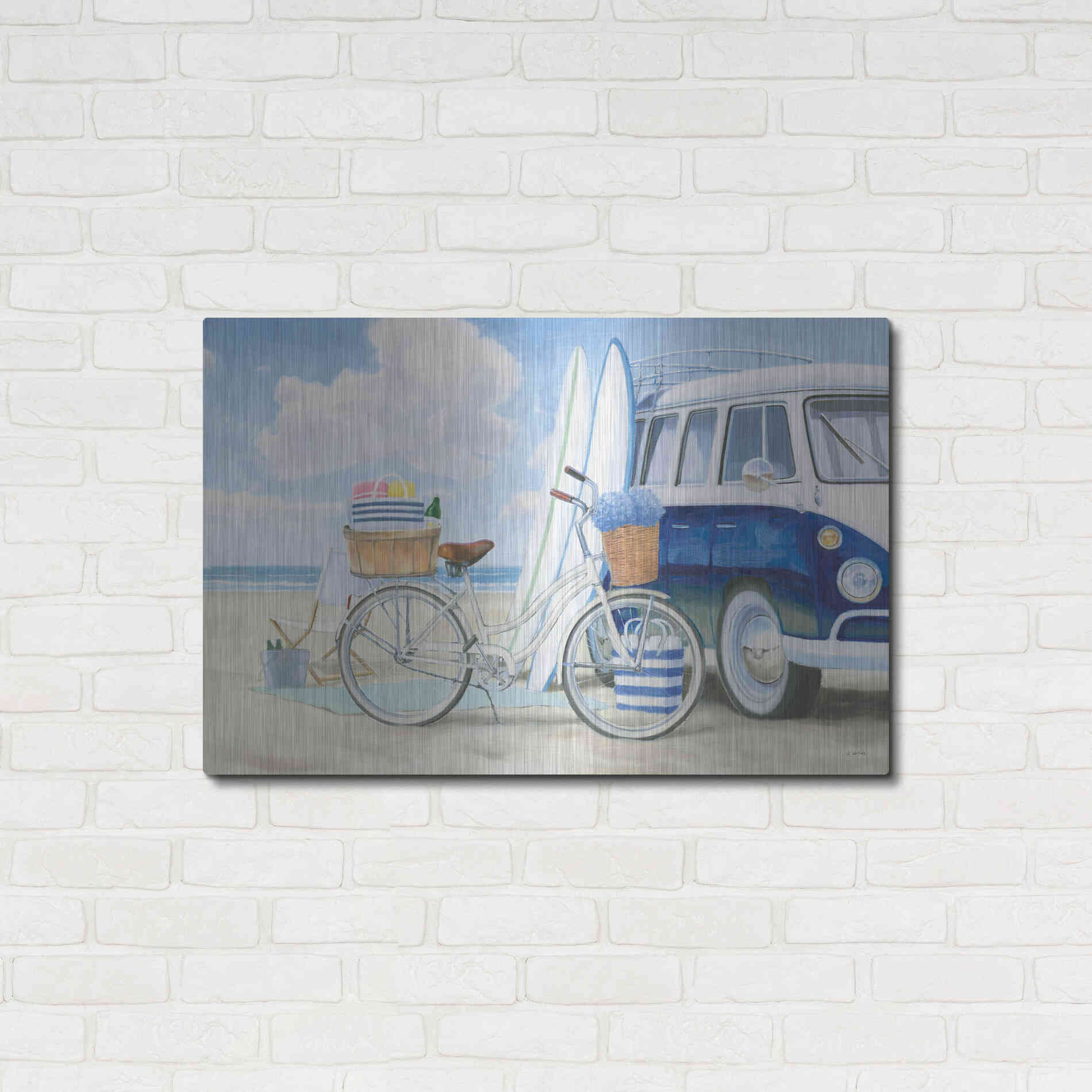 Luxe Metal Art 'Beach Time I' by James Wiens, Metal Wall Art,36x24