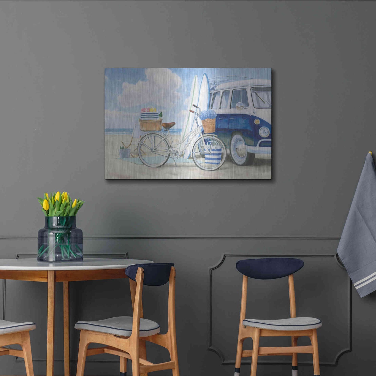 Luxe Metal Art 'Beach Time I' by James Wiens, Metal Wall Art,36x24