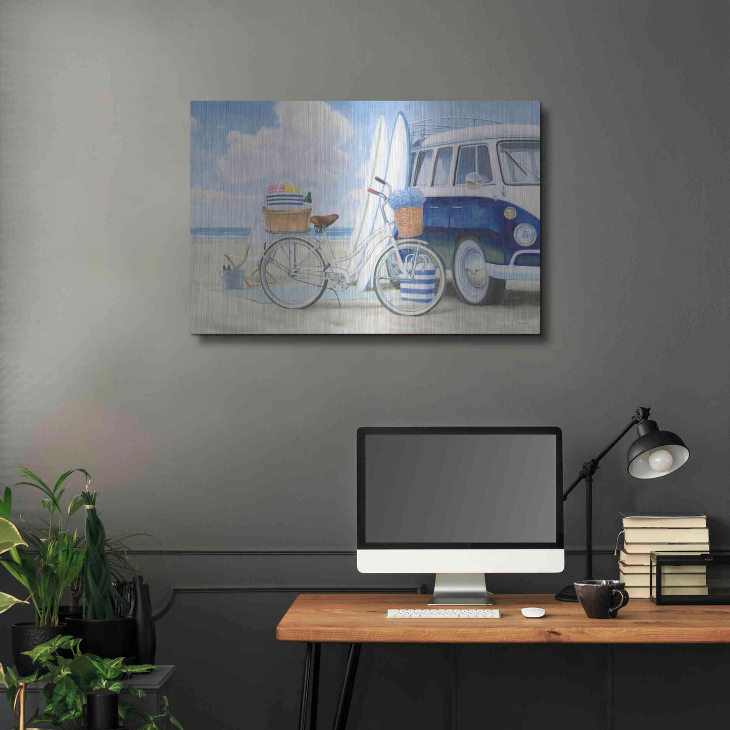 Luxe Metal Art 'Beach Time I' by James Wiens, Metal Wall Art,36x24