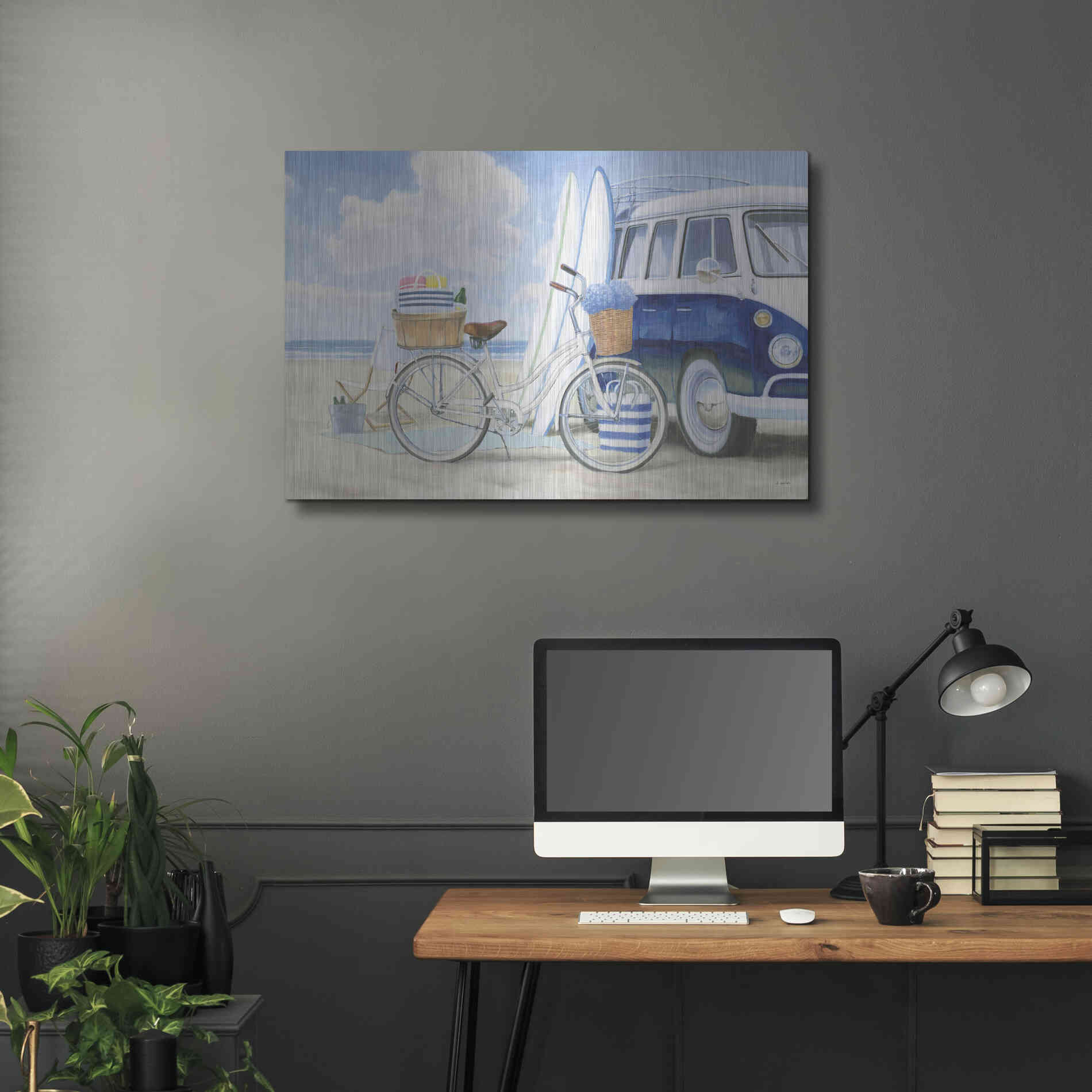 Luxe Metal Art 'Beach Time I' by James Wiens, Metal Wall Art,36x24