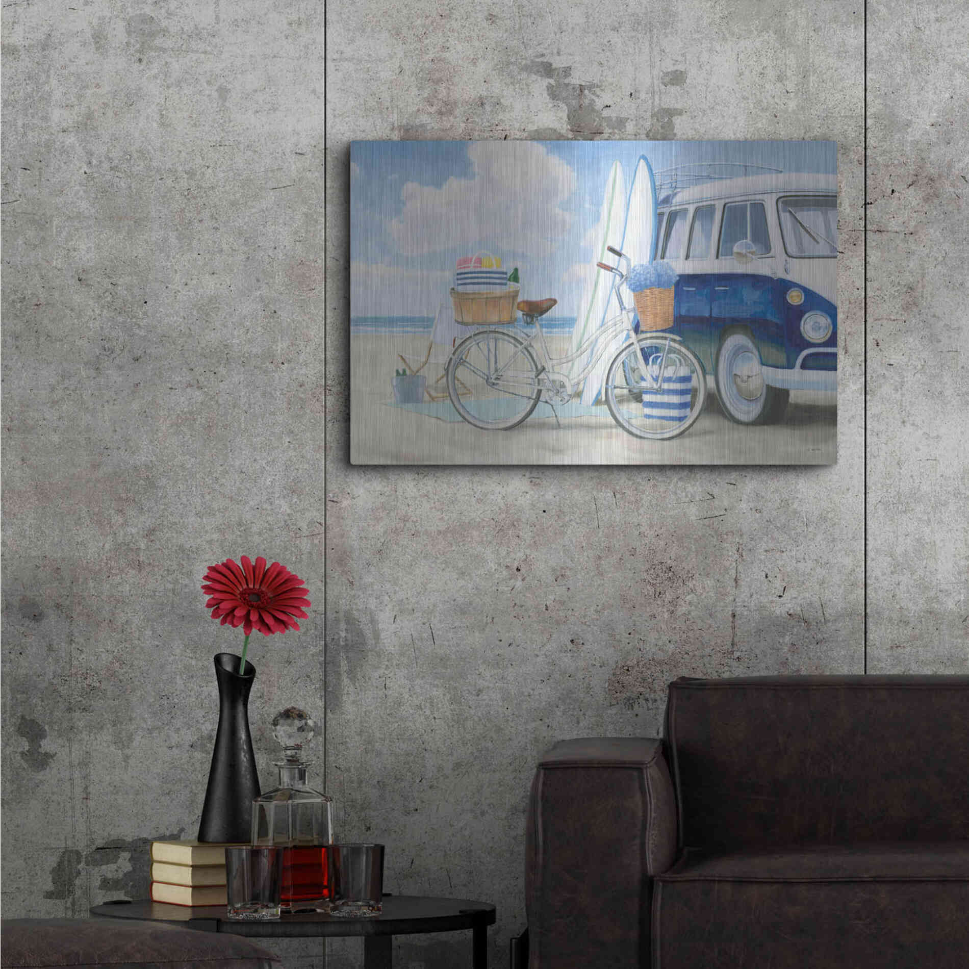 Luxe Metal Art 'Beach Time I' by James Wiens, Metal Wall Art,36x24