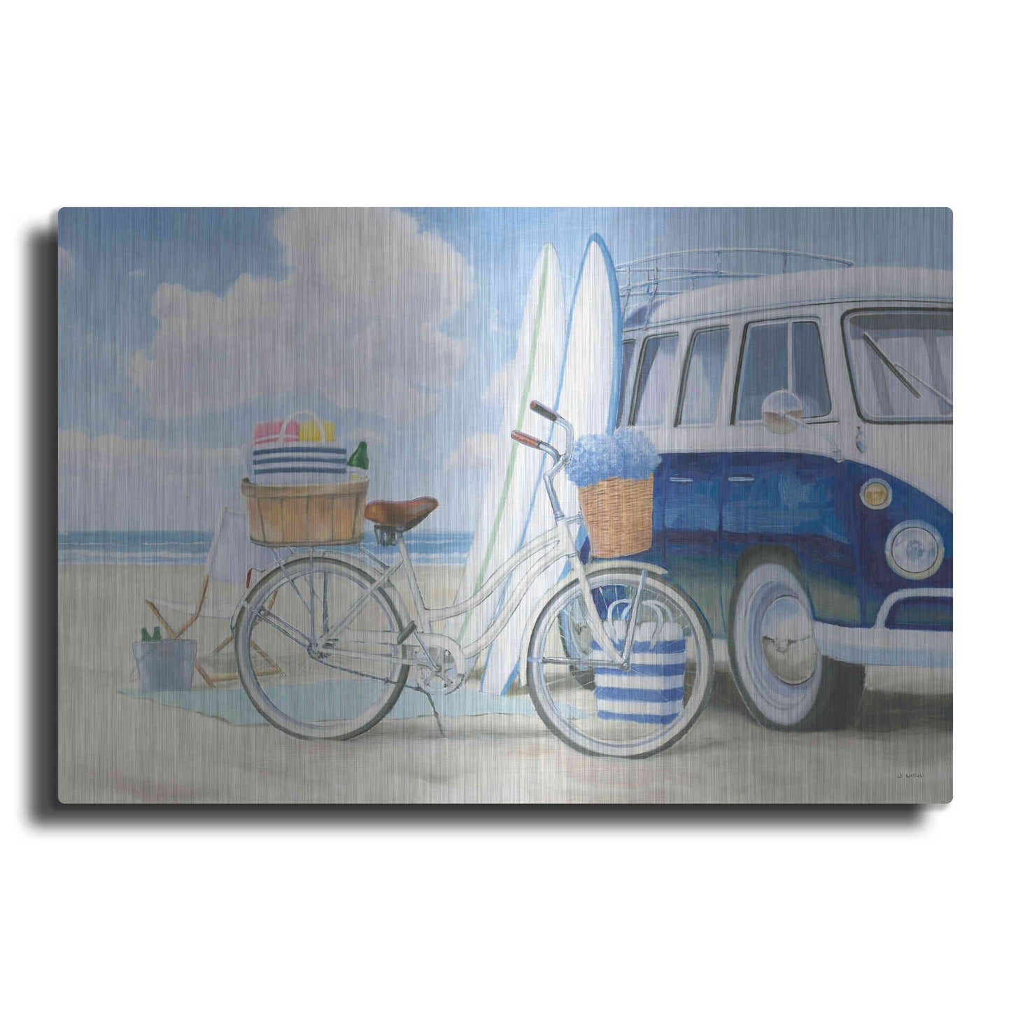 Luxe Metal Art 'Beach Time I' by James Wiens, Metal Wall Art