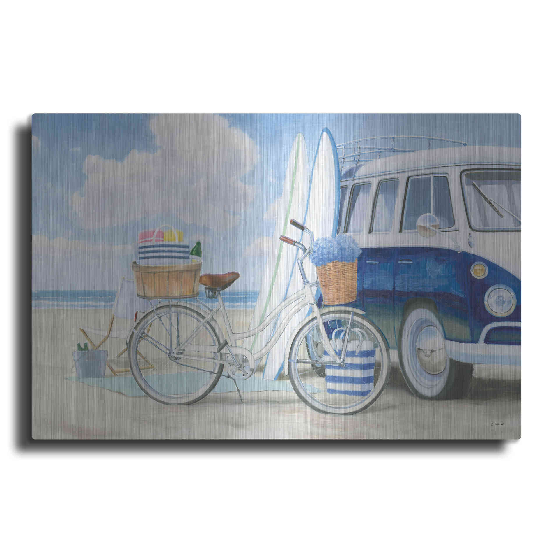 Luxe Metal Art 'Beach Time I' by James Wiens, Metal Wall Art