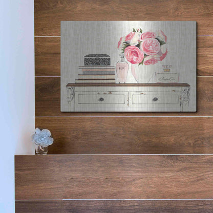 Luxe Metal Art 'Parfum Chic I' by Marco Fabiano, Metal Wall Art,16x12