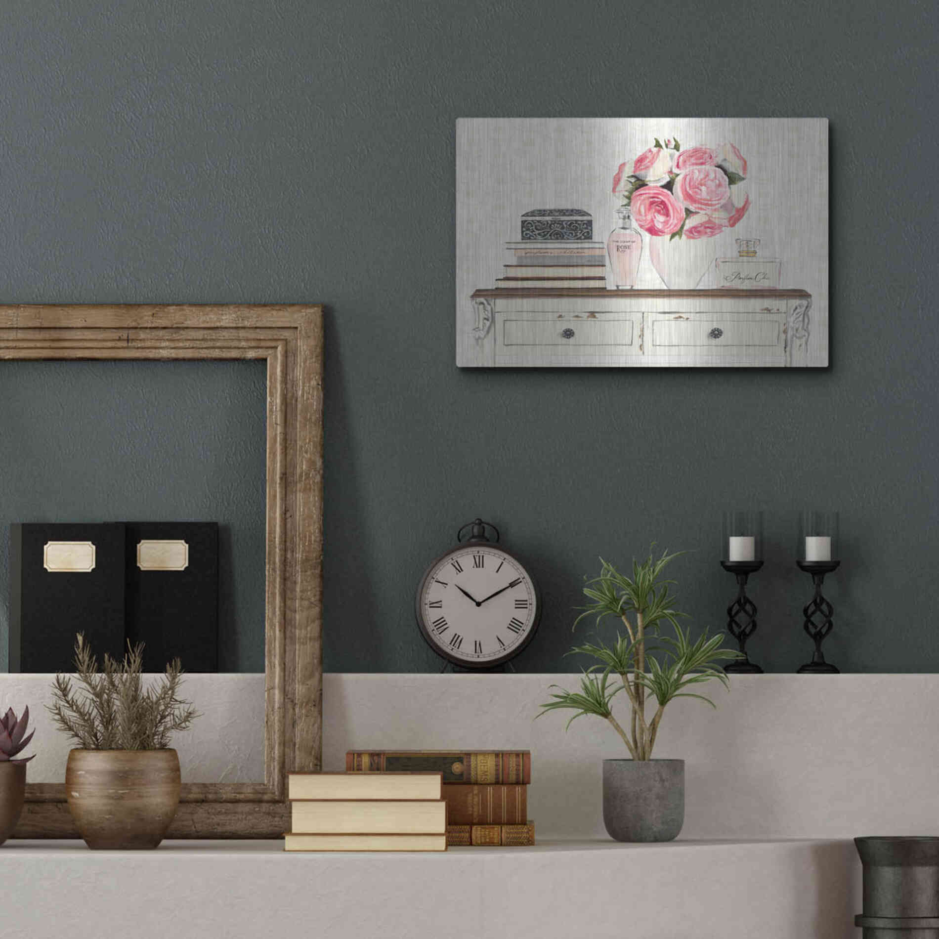 Luxe Metal Art 'Parfum Chic I' by Marco Fabiano, Metal Wall Art,16x12