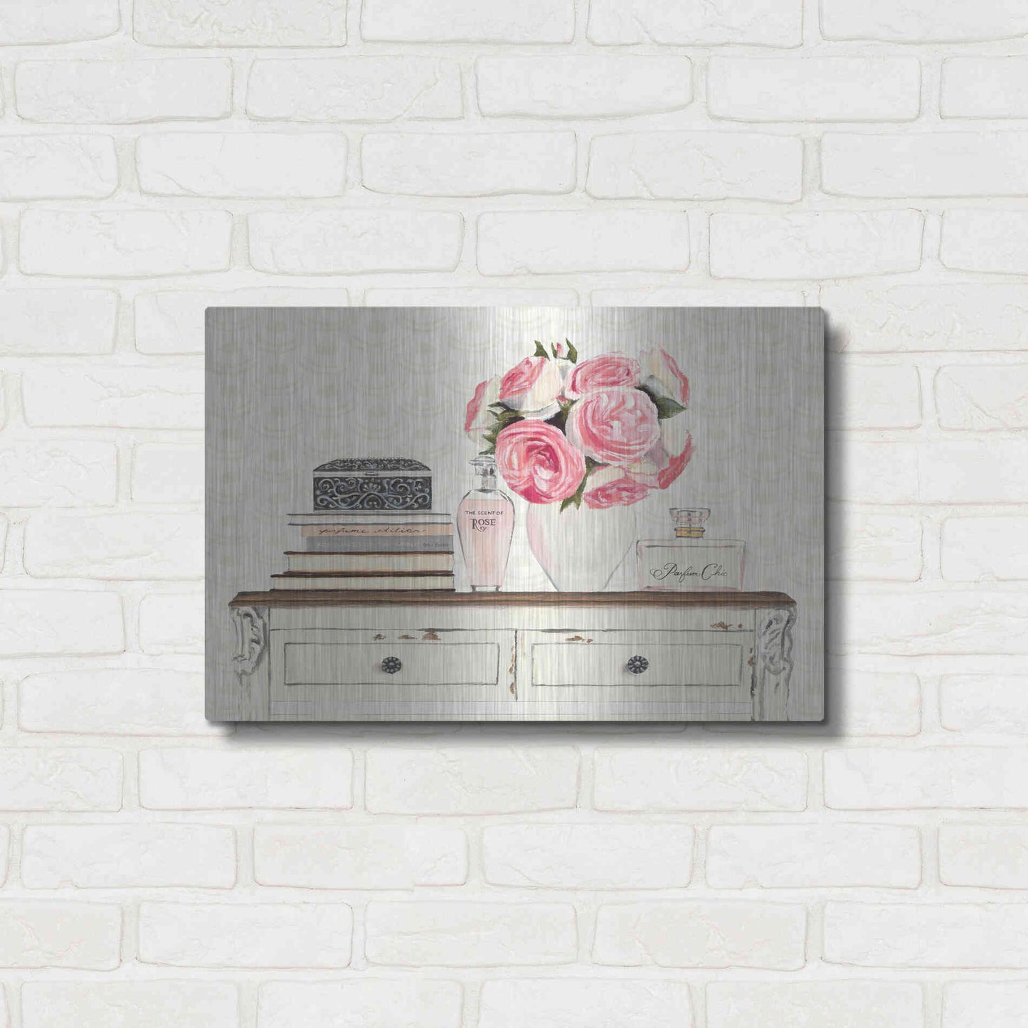 Luxe Metal Art 'Parfum Chic I' by Marco Fabiano, Metal Wall Art,24x16