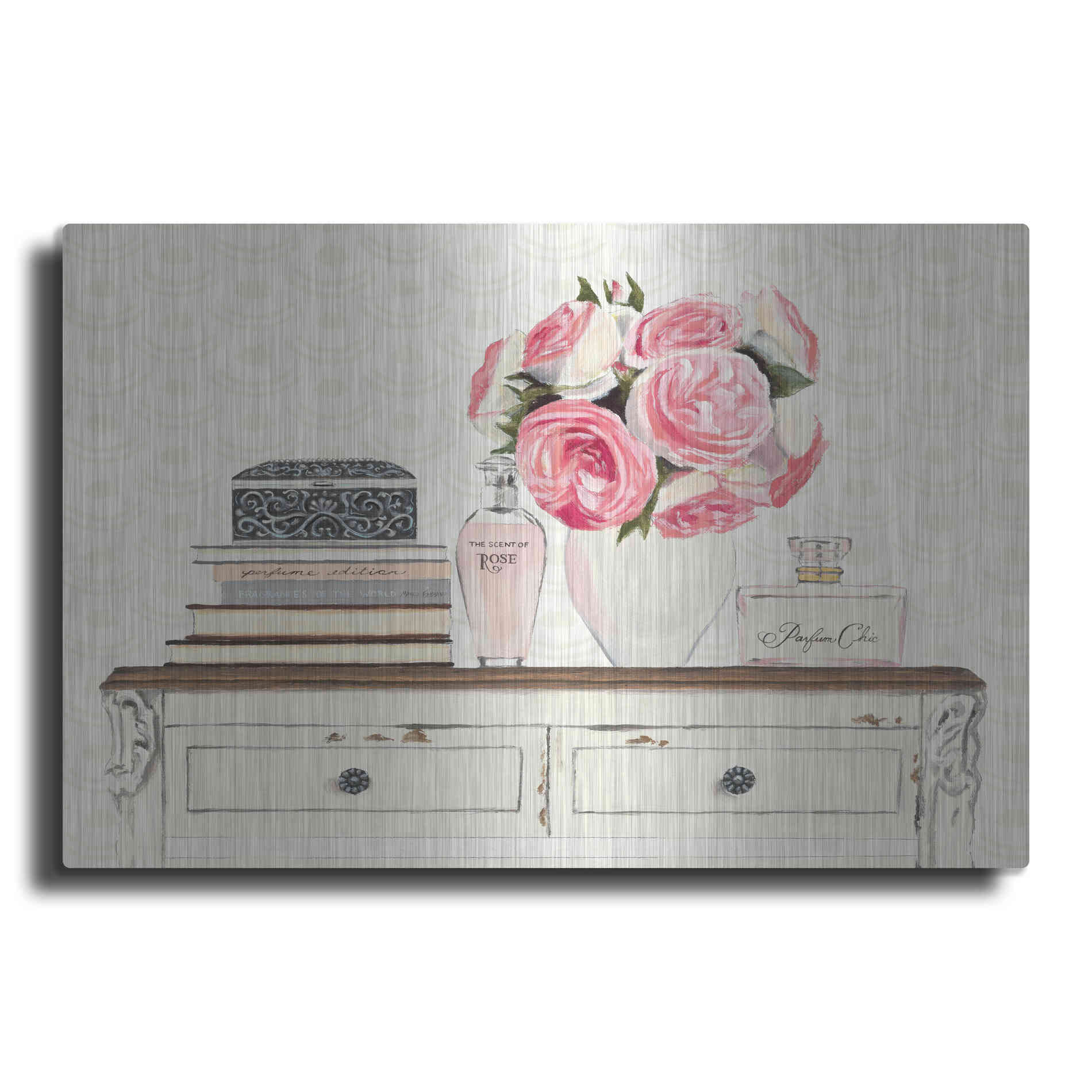 Luxe Metal Art 'Parfum Chic I' by Marco Fabiano, Metal Wall Art