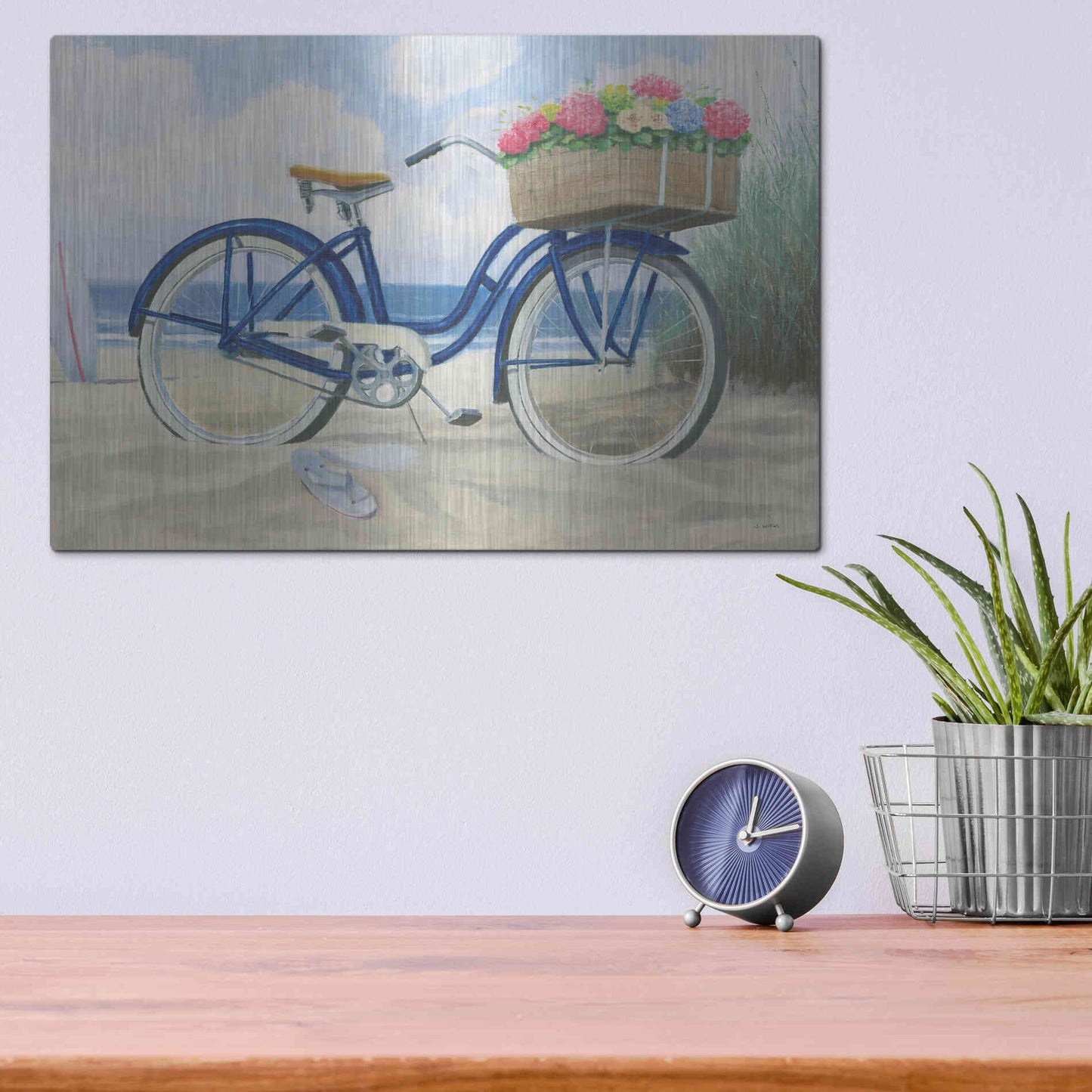 Luxe Metal Art 'Beach Time II' by James Wiens, Metal Wall Art,16x12