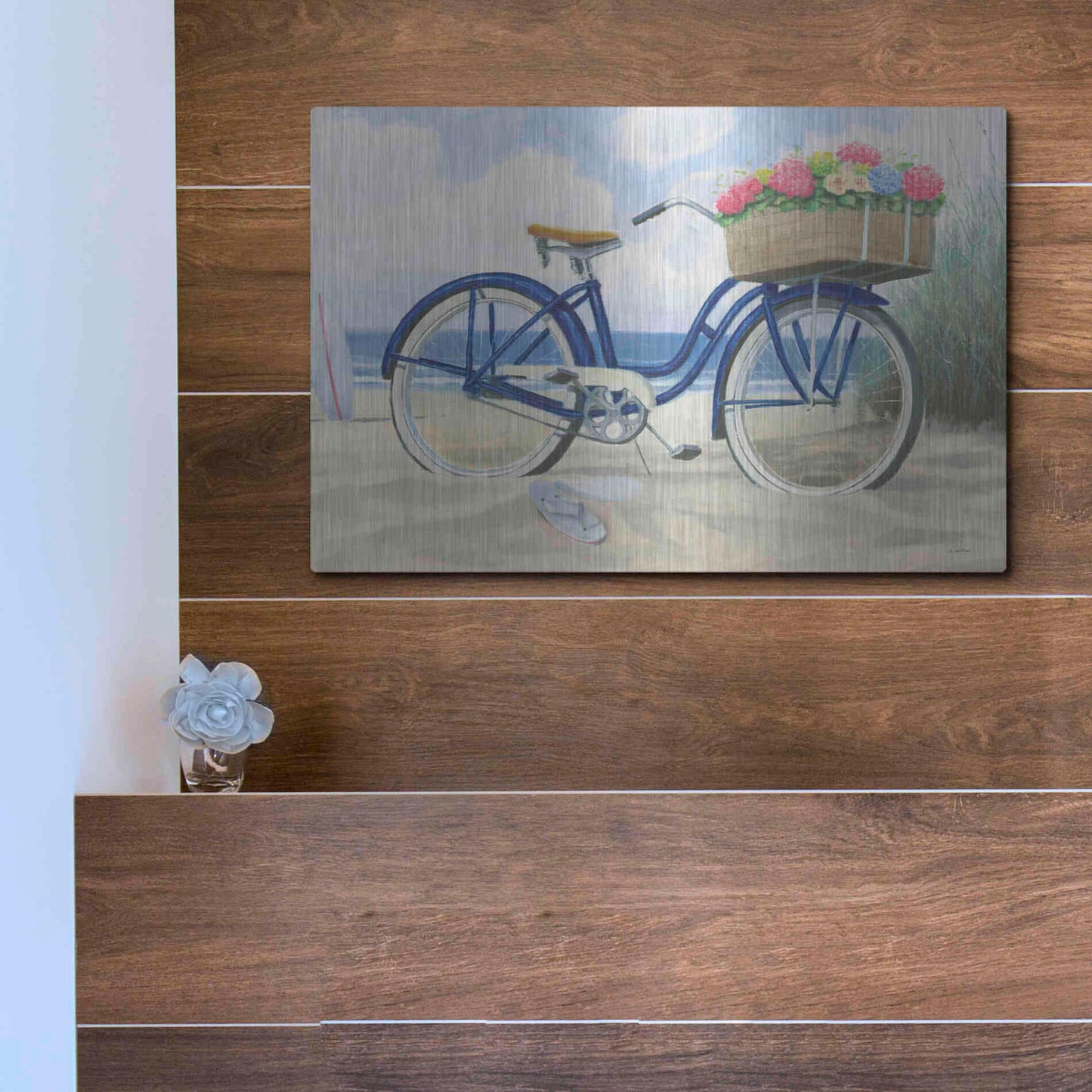 Luxe Metal Art 'Beach Time II' by James Wiens, Metal Wall Art,16x12