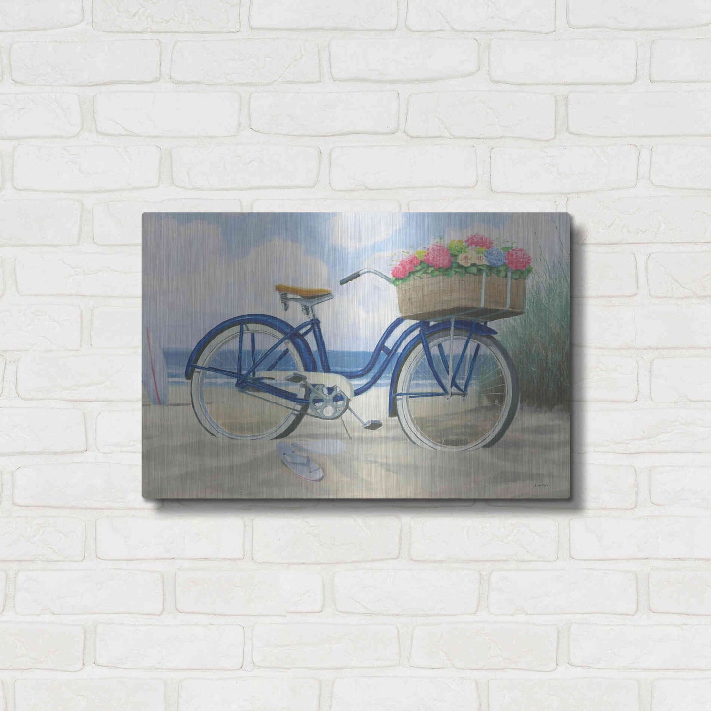 Luxe Metal Art 'Beach Time II' by James Wiens, Metal Wall Art,24x16