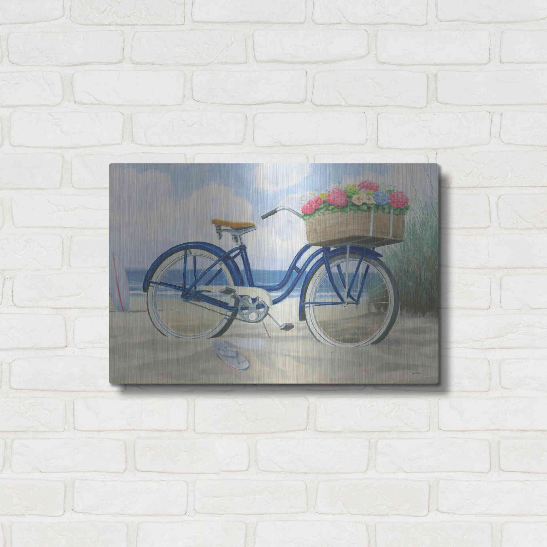 Luxe Metal Art 'Beach Time II' by James Wiens, Metal Wall Art,24x16