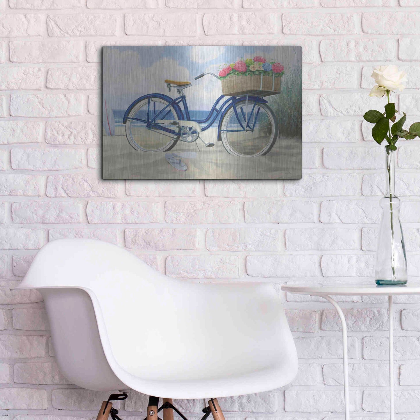 Luxe Metal Art 'Beach Time II' by James Wiens, Metal Wall Art,24x16