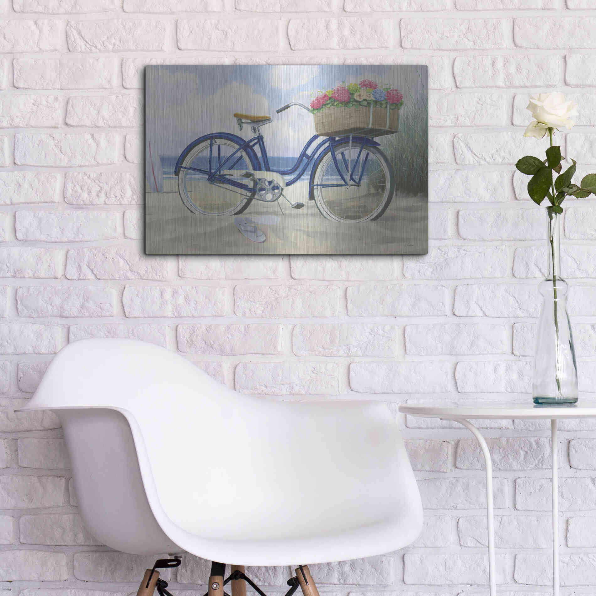 Luxe Metal Art 'Beach Time II' by James Wiens, Metal Wall Art,24x16