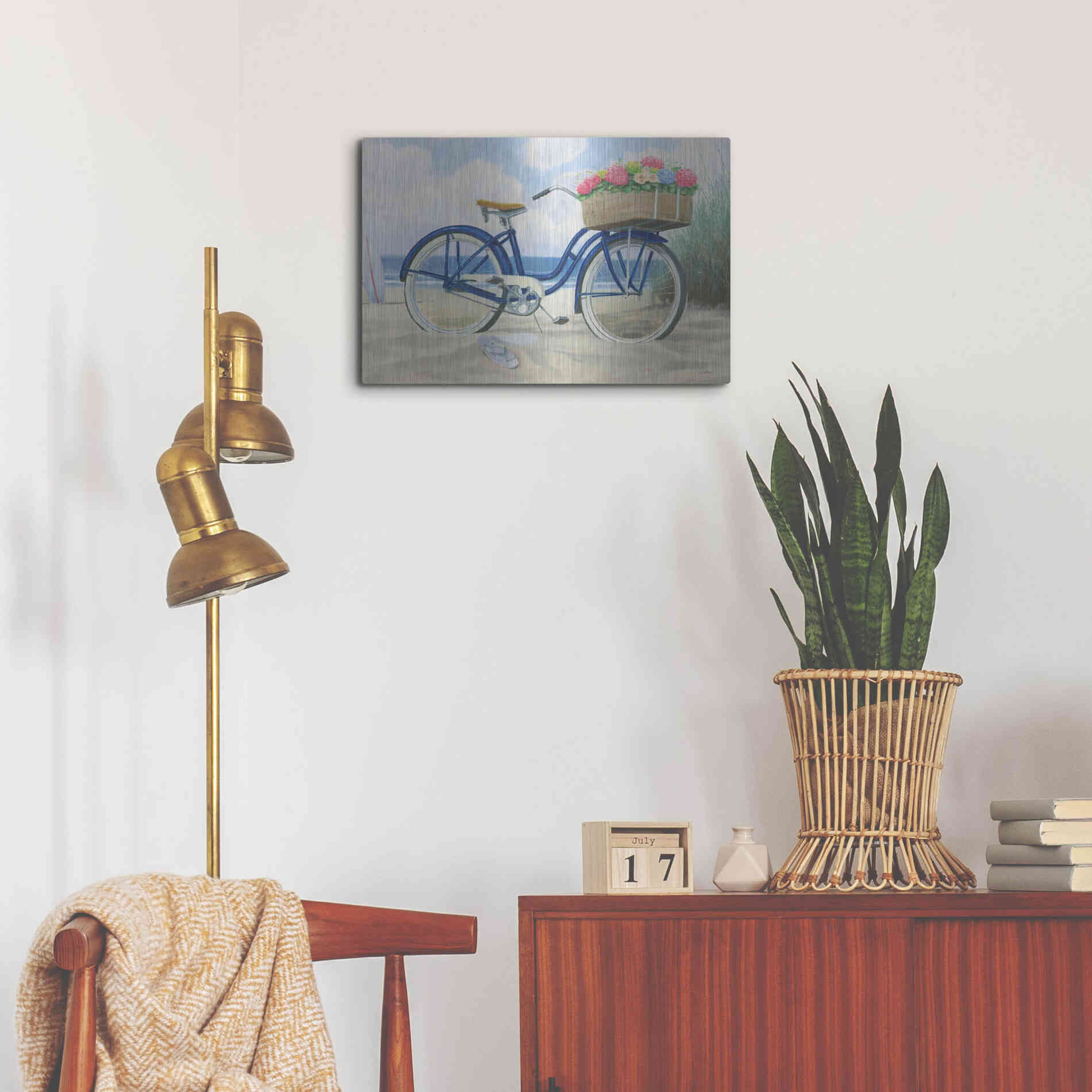 Luxe Metal Art 'Beach Time II' by James Wiens, Metal Wall Art,24x16