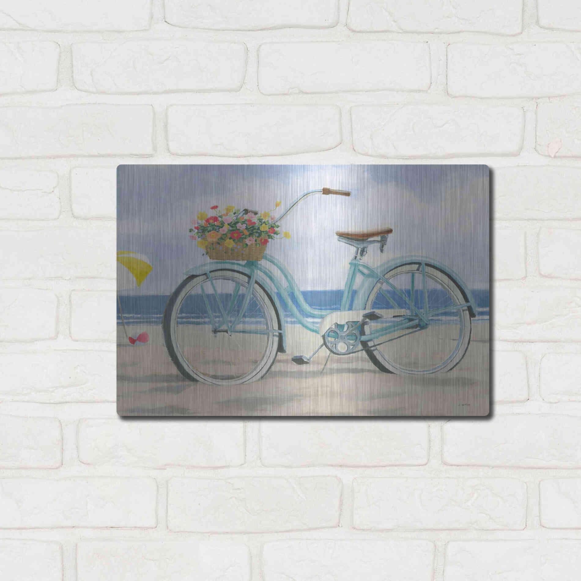 Luxe Metal Art 'Beach Time III' by James Wiens, Metal Wall Art,16x12