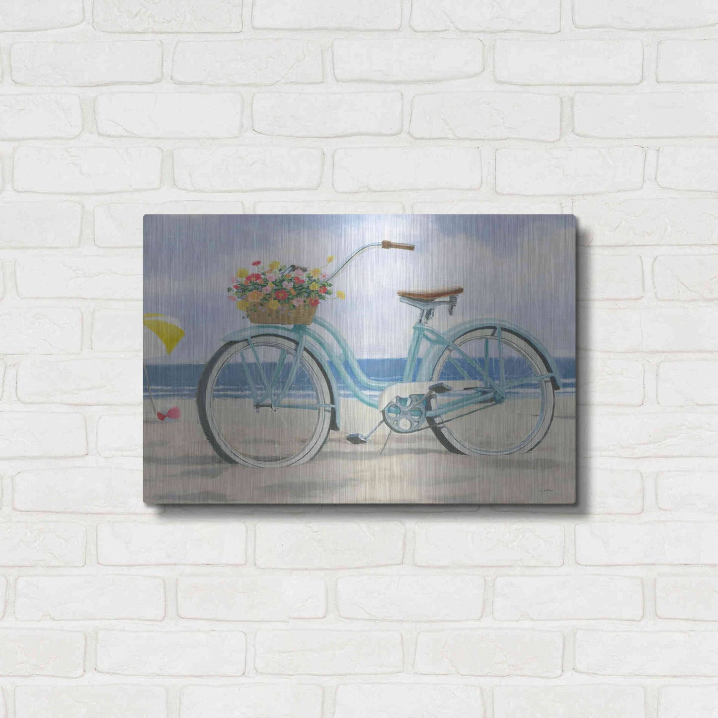 Luxe Metal Art 'Beach Time III' by James Wiens, Metal Wall Art,24x16