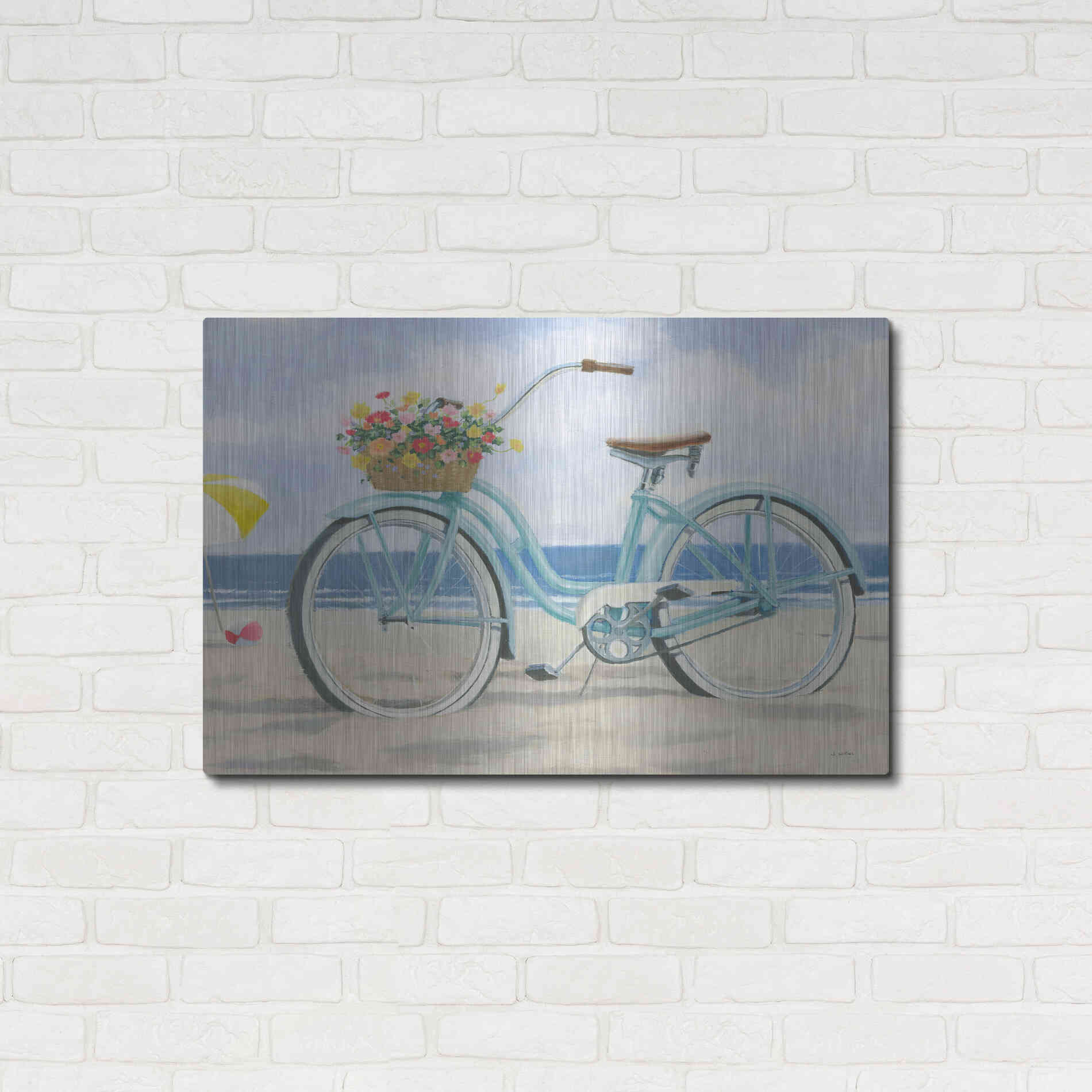 Luxe Metal Art 'Beach Time III' by James Wiens, Metal Wall Art,36x24