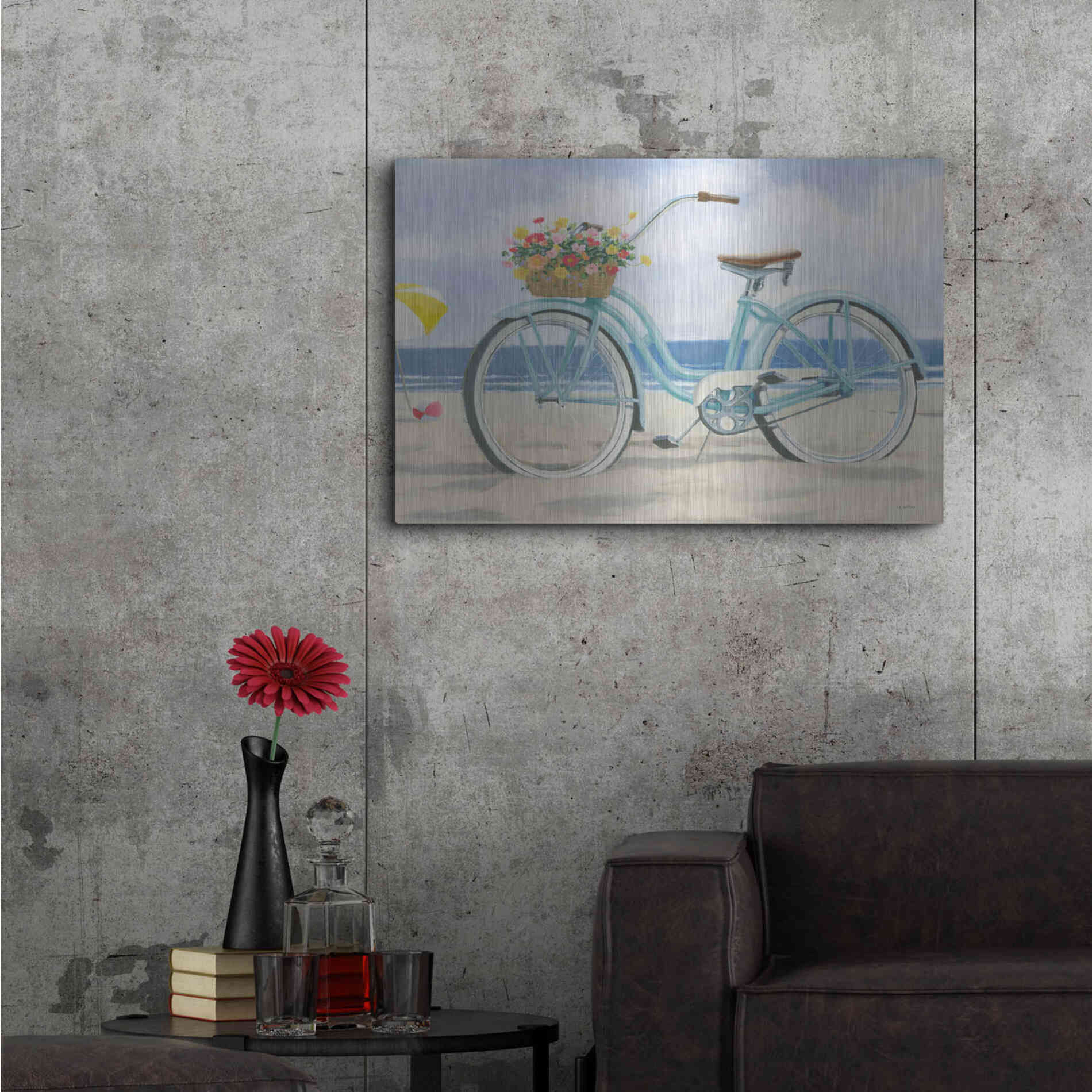 Luxe Metal Art 'Beach Time III' by James Wiens, Metal Wall Art,36x24