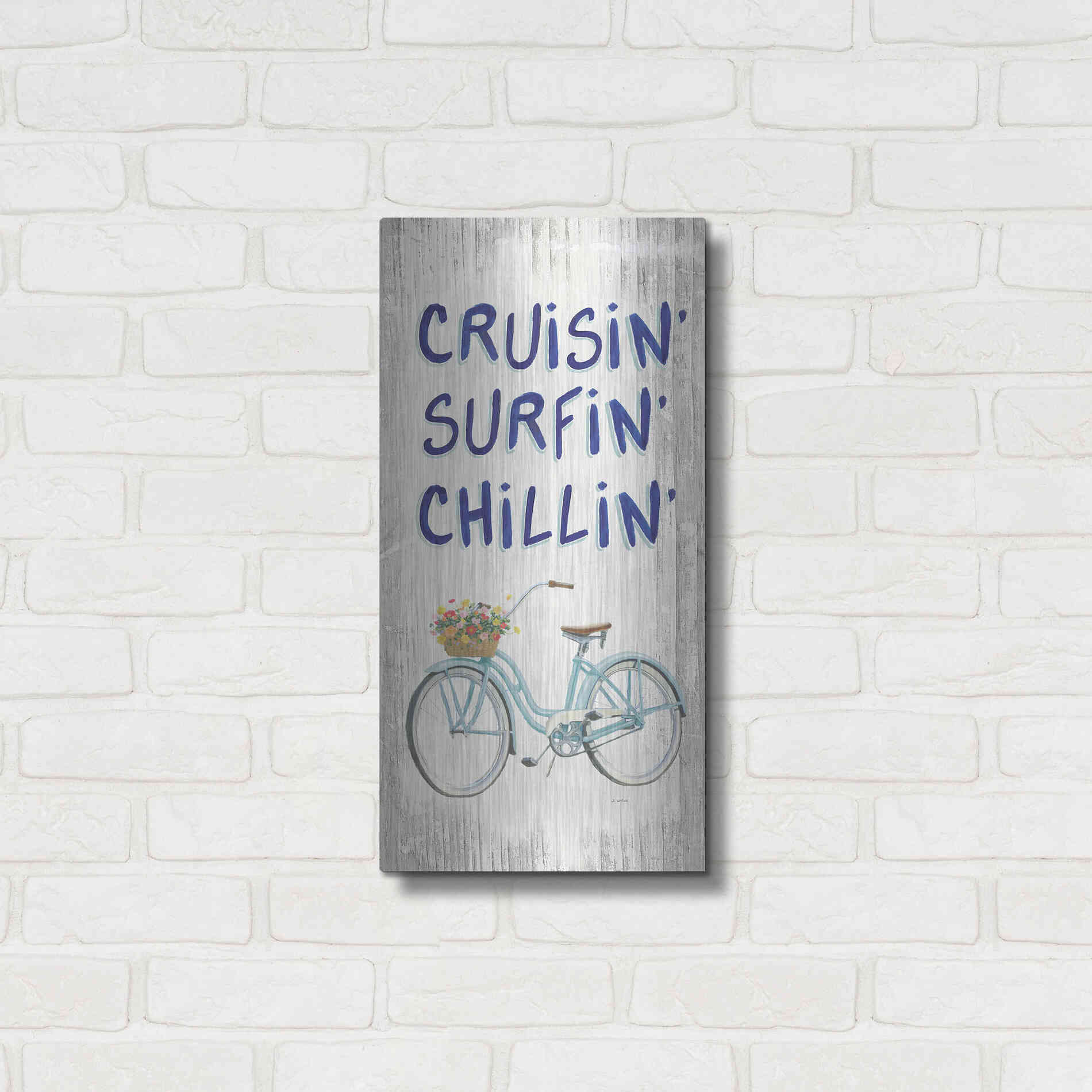 Luxe Metal Art 'Beach Time IV' by James Wiens, Metal Wall Art,12x24