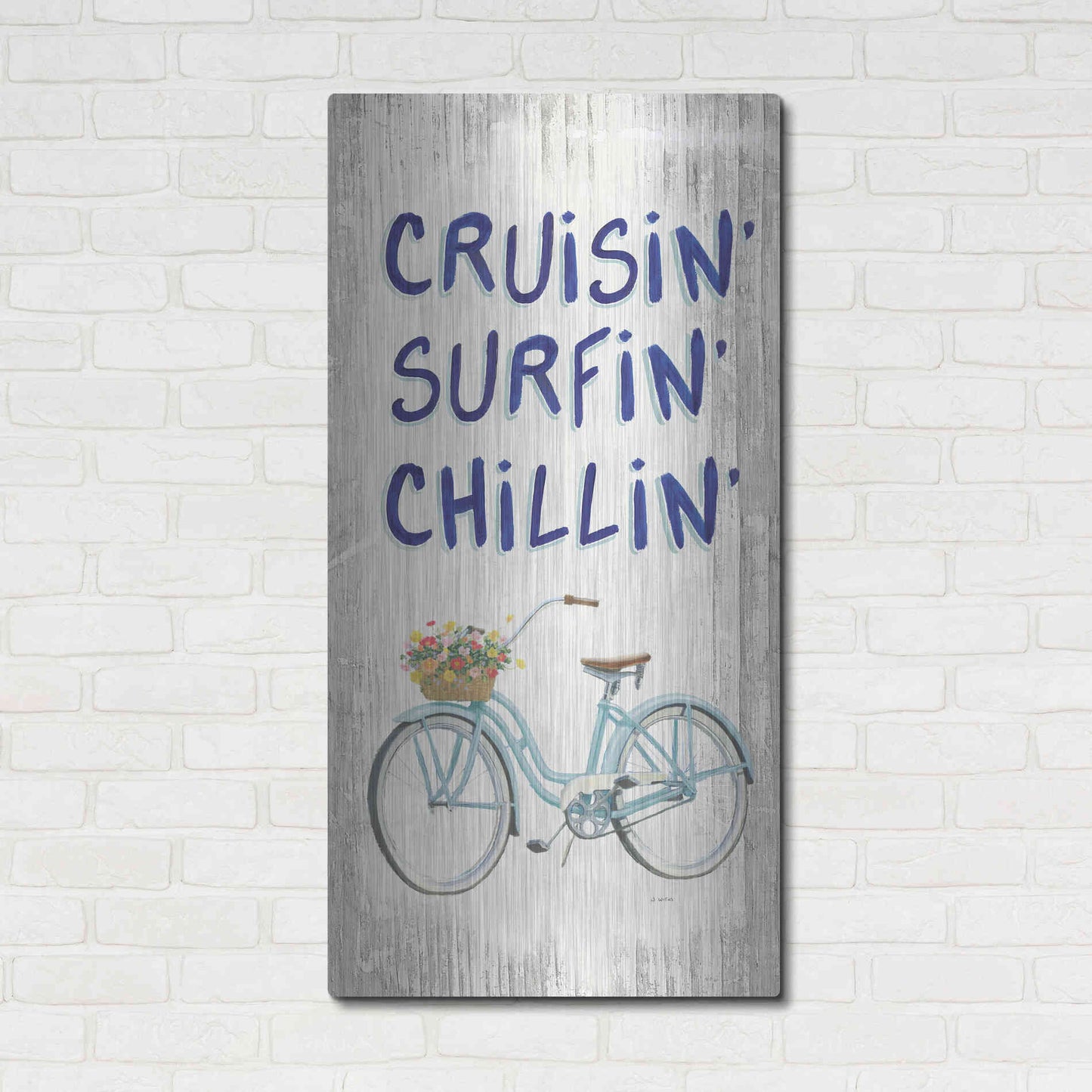 Luxe Metal Art 'Beach Time IV' by James Wiens, Metal Wall Art,24x48