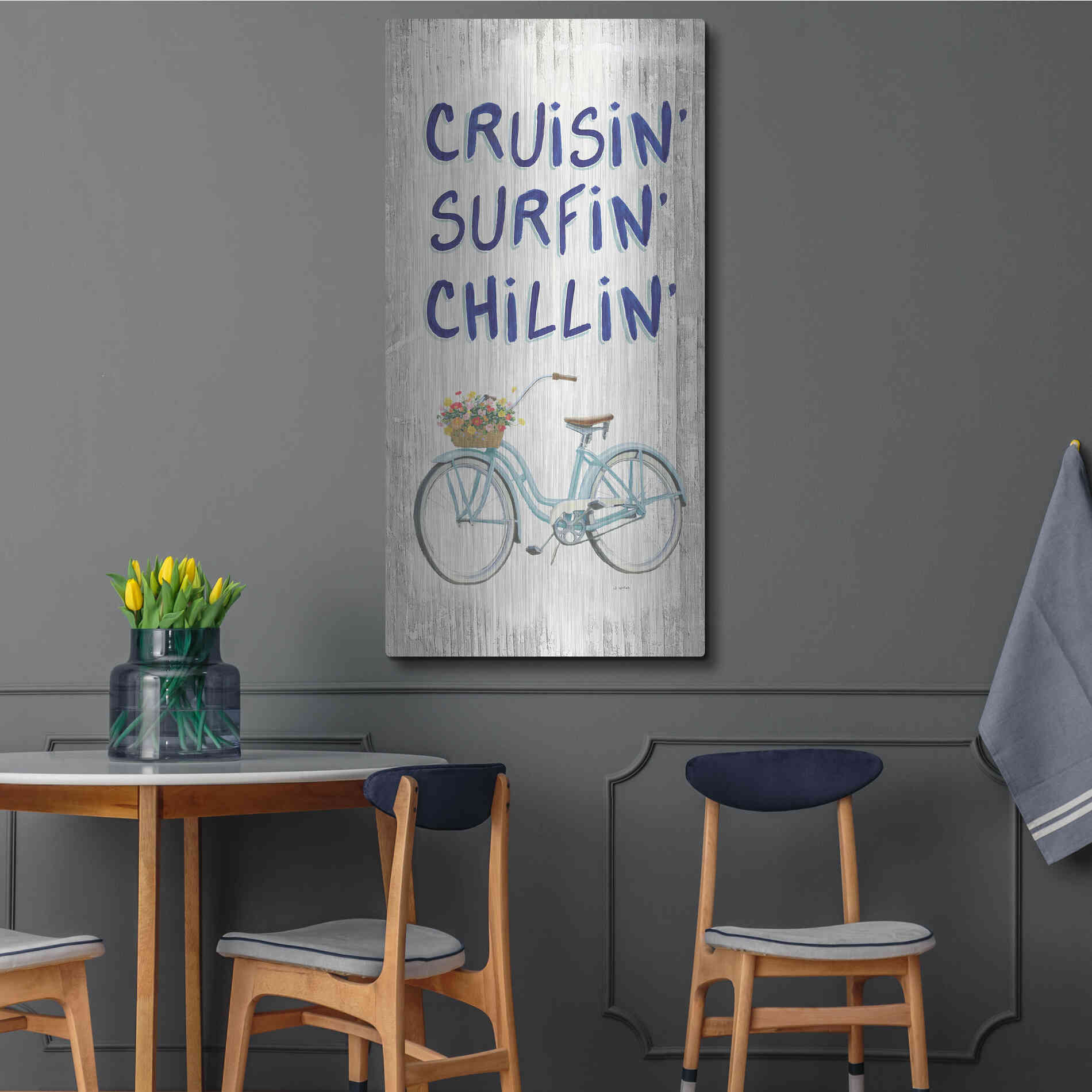 Luxe Metal Art 'Beach Time IV' by James Wiens, Metal Wall Art,24x48