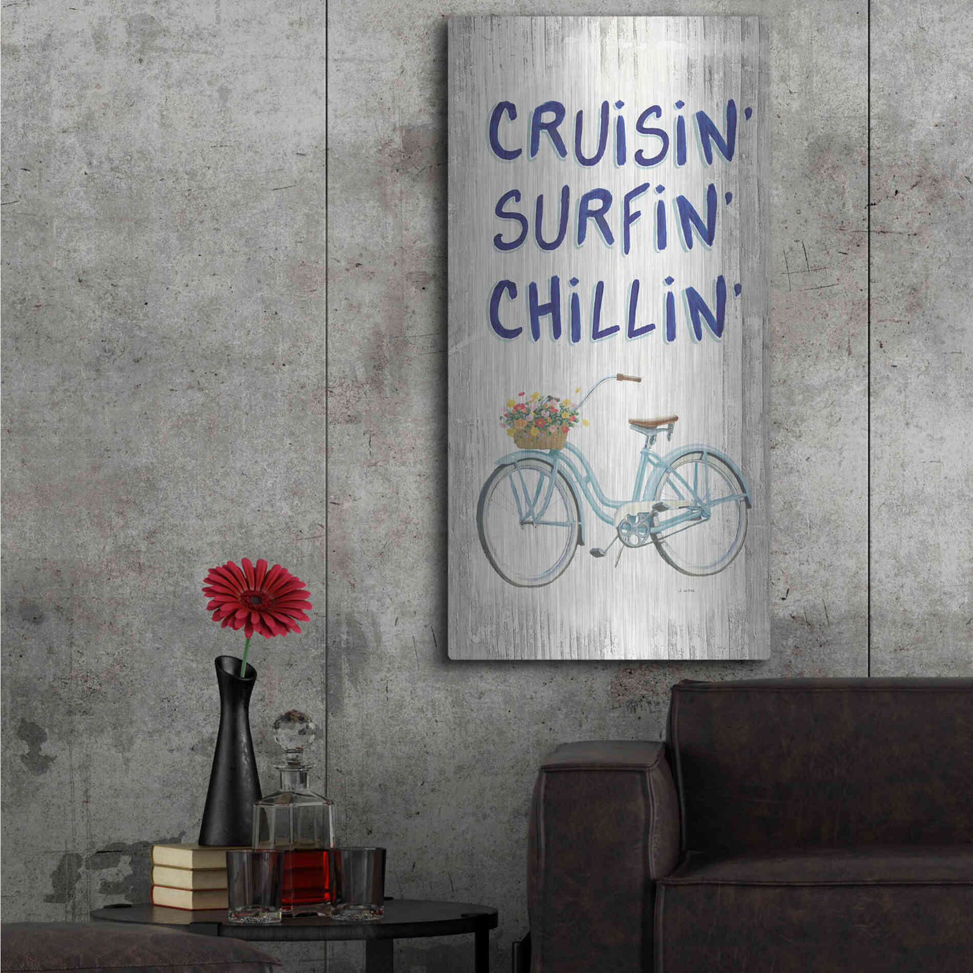 Luxe Metal Art 'Beach Time IV' by James Wiens, Metal Wall Art,24x48