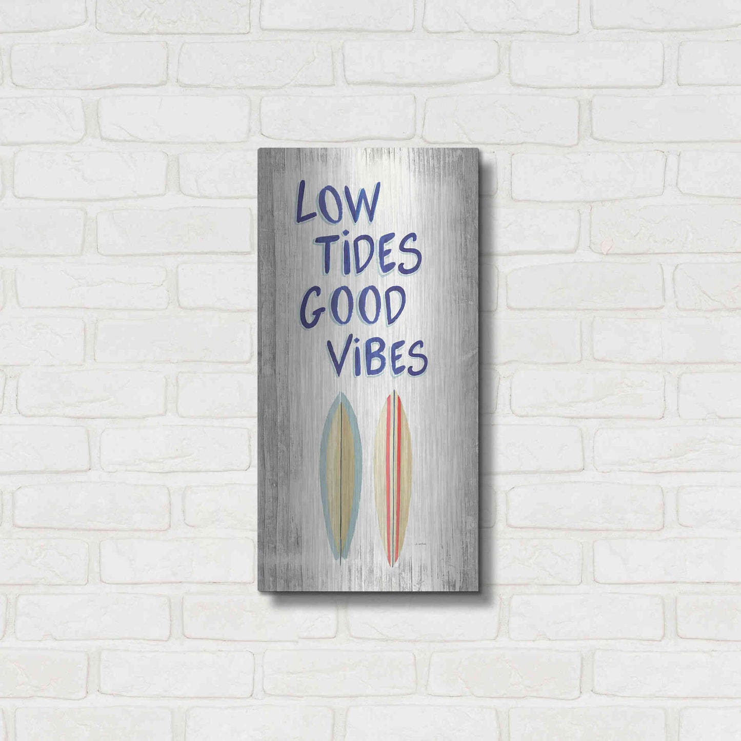 Luxe Metal Art 'Beach Time V' by James Wiens, Metal Wall Art,12x24