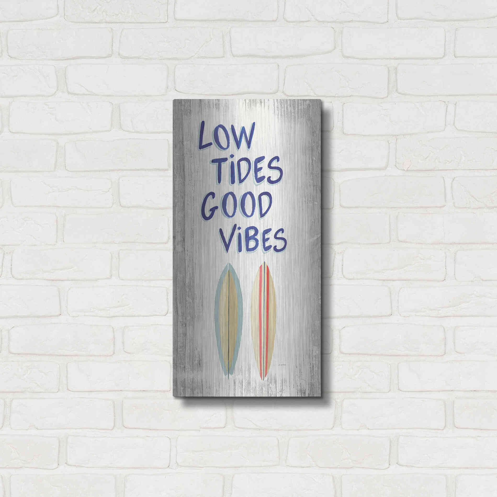 Luxe Metal Art 'Beach Time V' by James Wiens, Metal Wall Art,12x24