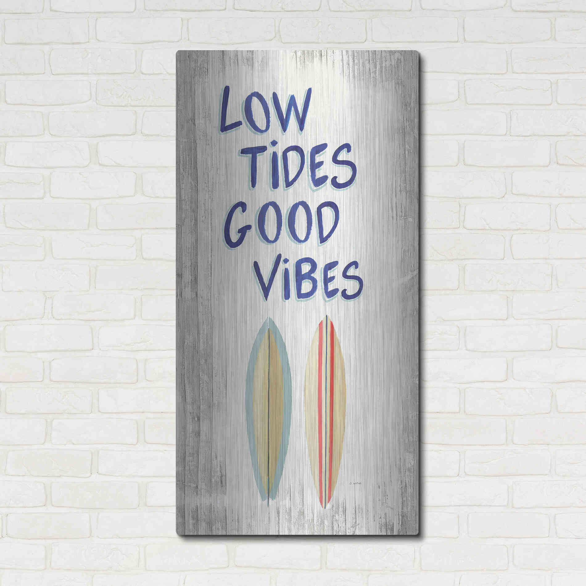 Luxe Metal Art 'Beach Time V' by James Wiens, Metal Wall Art,24x48