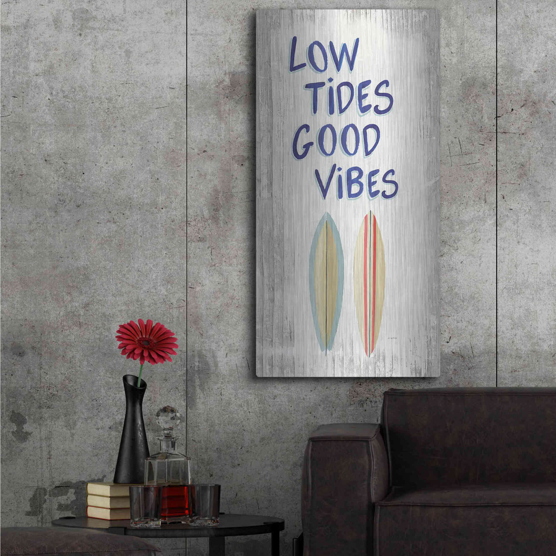 Luxe Metal Art 'Beach Time V' by James Wiens, Metal Wall Art,24x48