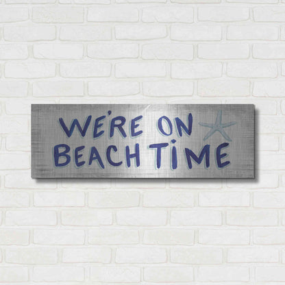 Luxe Metal Art 'Beach Time VI' by James Wiens, Metal Wall Art,36x12