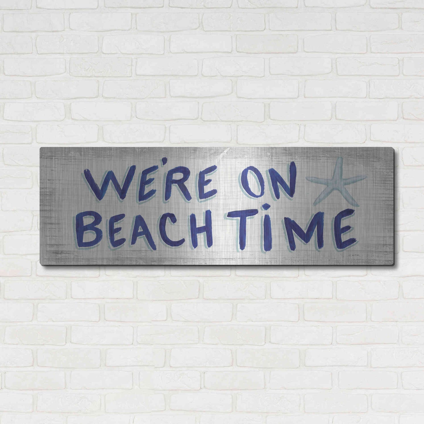 Luxe Metal Art 'Beach Time VI' by James Wiens, Metal Wall Art,48x16
