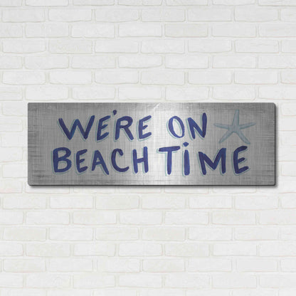 Luxe Metal Art 'Beach Time VI' by James Wiens, Metal Wall Art,48x16
