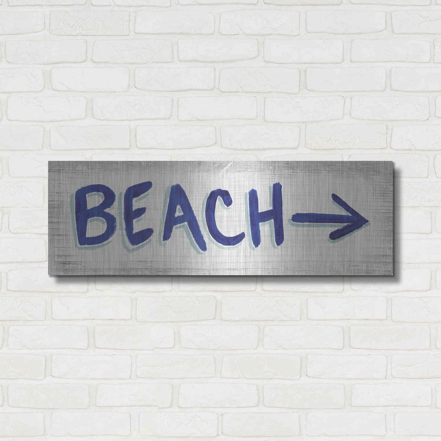 Luxe Metal Art 'Beach Time VII' by James Wiens, Metal Wall Art,36x12
